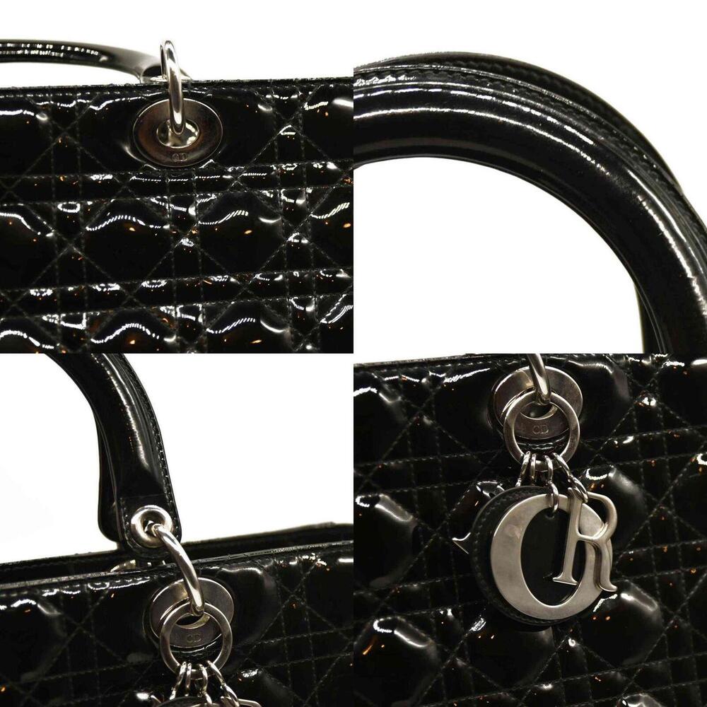 Christian Dior  Patent Cannage Large Lady Dior Black - Picture 4 of 15